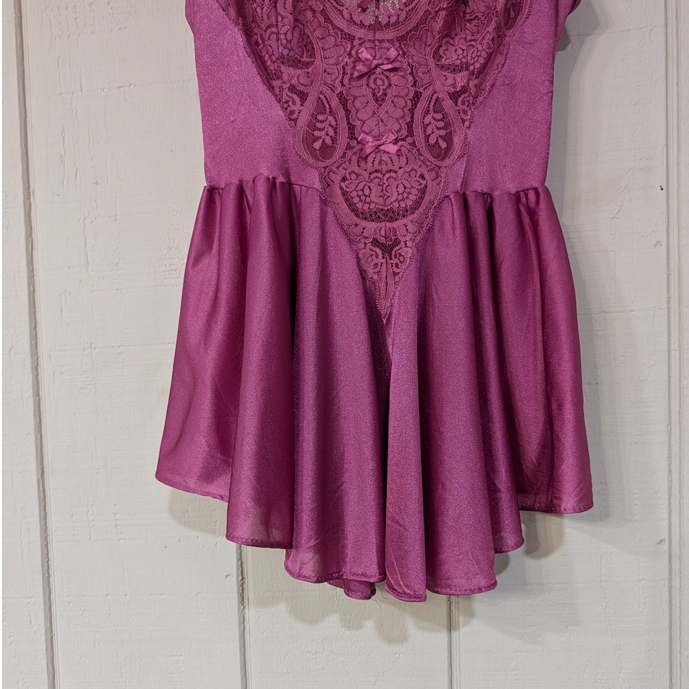 Vintage Olga Bodysilk Babydoll Lingerie Size 2X Rose Deadstock - Picture 3 of 16
